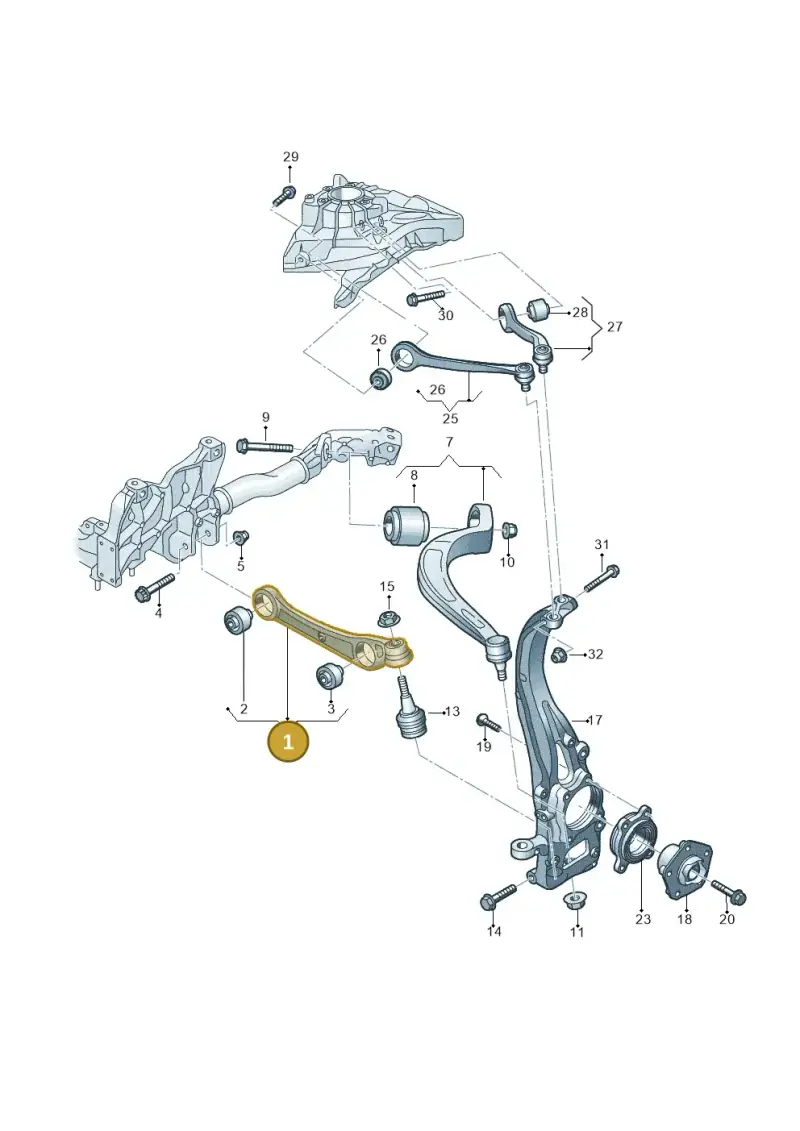 4M0407151L — Volkswagen Touareg (2017-2023) diagram 439407000, position 1