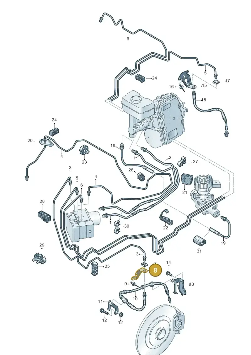 4M0611845N — Volkswagen Touareg (2017-2023) diagram 859611250, position 8