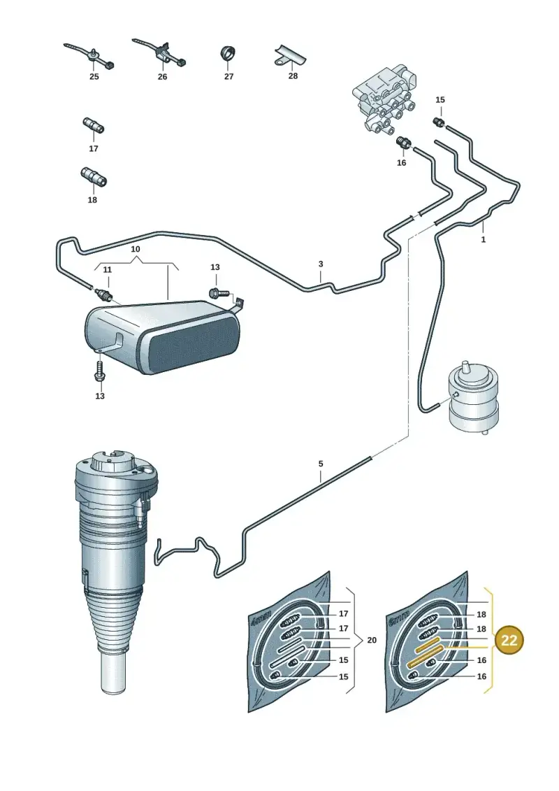 4M0698141A — Volkswagen Touareg (2017-2023) diagram 439616035, position 22