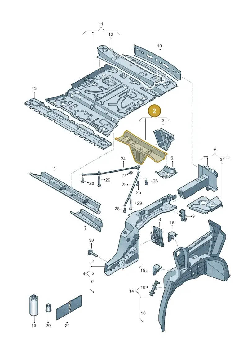 4M0803531C — Volkswagen Touareg (2017-2023) diagram 439803000, position 2