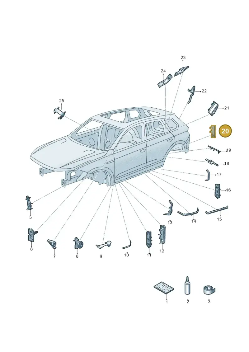 4M0806101A — Volkswagen Touareg (2017-2023) diagram 439864000, position 20