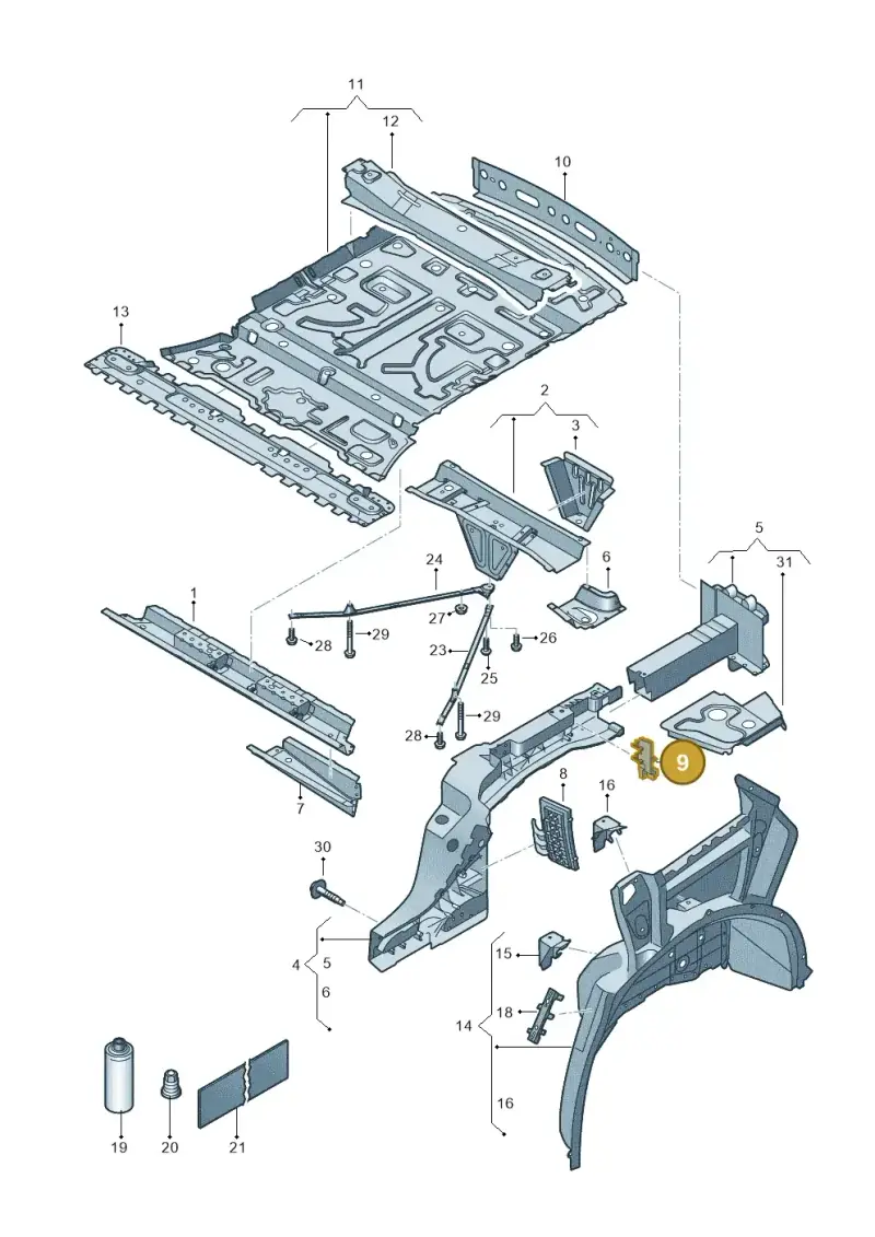 4M0806102A — Volkswagen Touareg (2017-2023) diagram 439803000, position 9