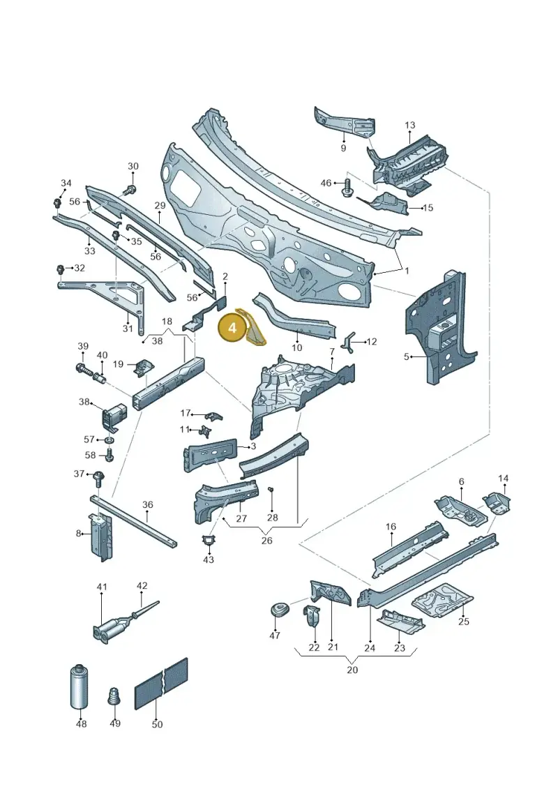 4M0806269A — Volkswagen Touareg (2017-2023) diagram 439805000, position 4