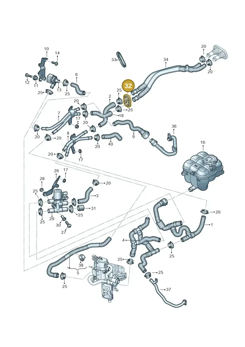 4M0819345A — Volkswagen Touareg (2017-2023) diagram 439819910, position 32