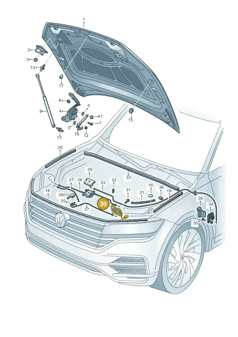 4M0823509B — Volkswagen Touareg (2017-2023) diagram 439823000, position 30