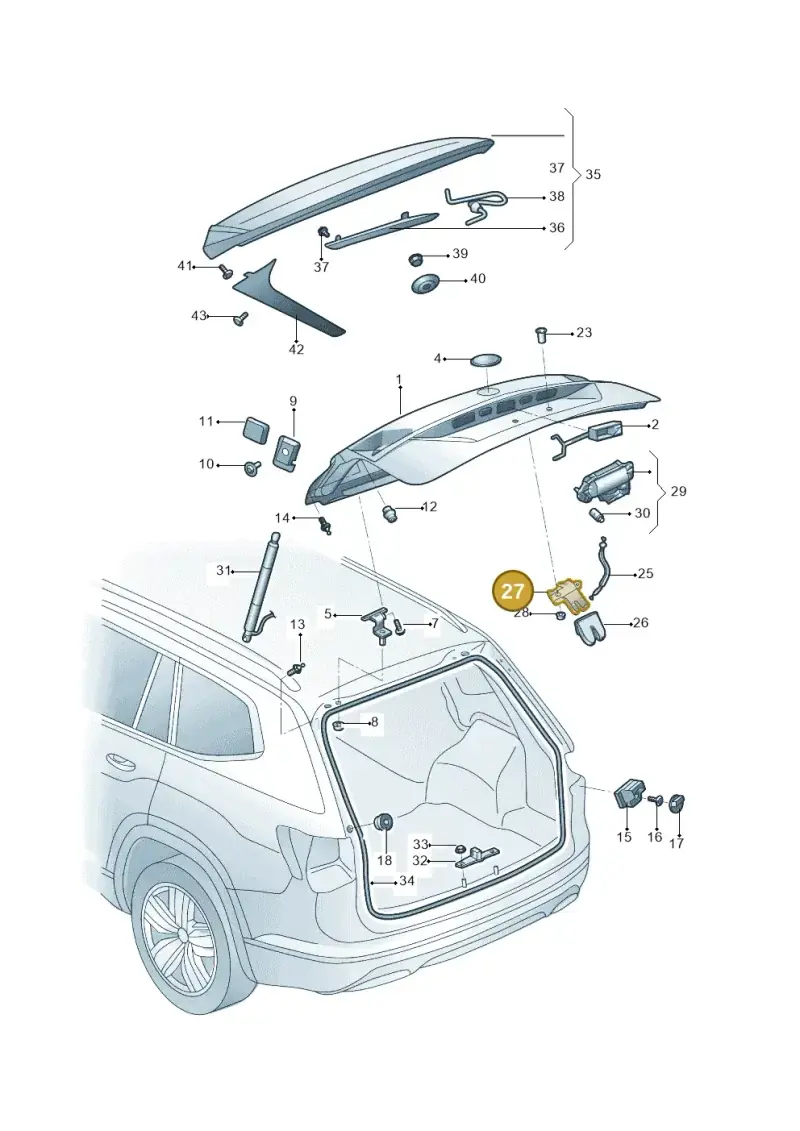 4M0827506E — Volkswagen Teramont X (2021-2023) diagram 519827000, position 27