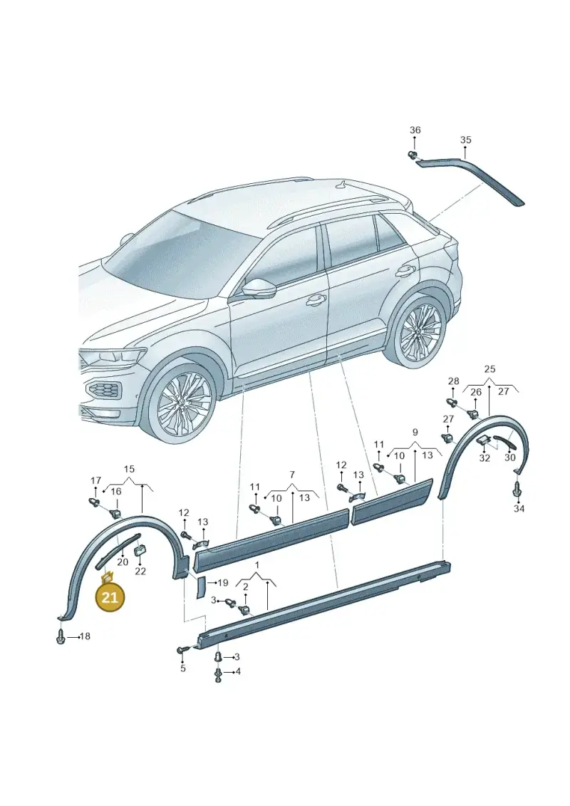 4M0853582 — Volkswagen T-Roc BlueMotion (2017-2024) diagram 813853040, position 21