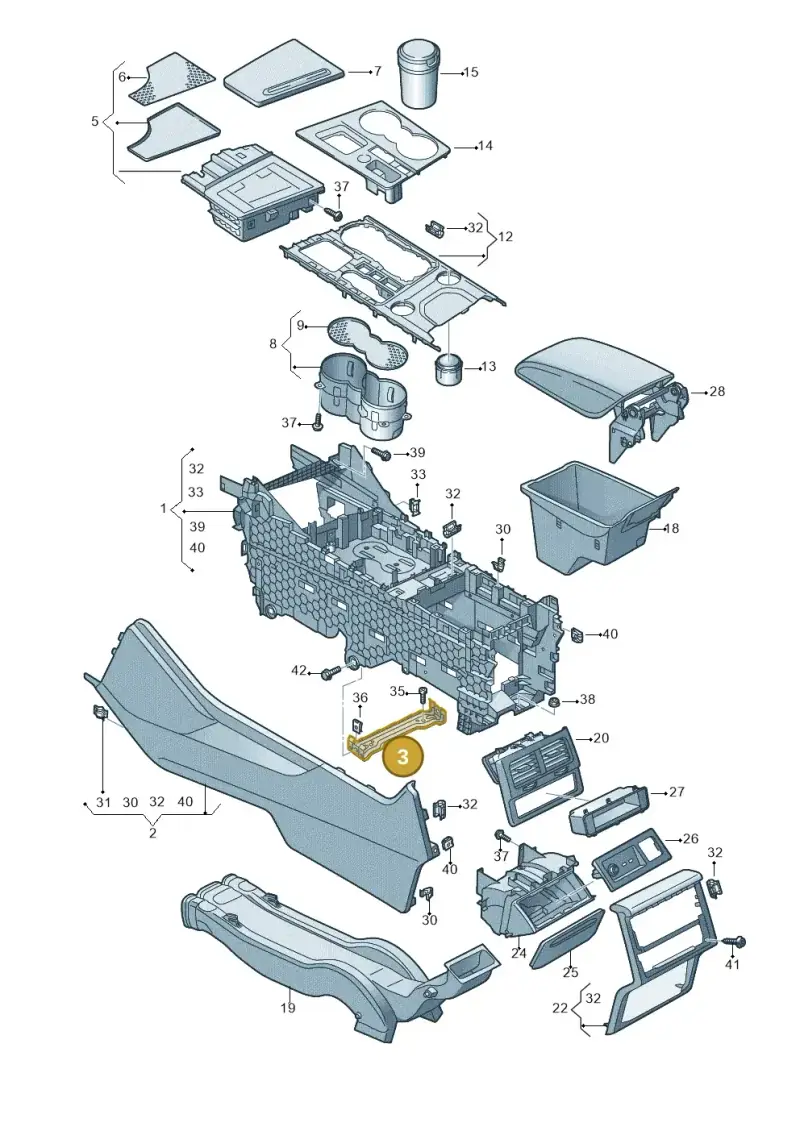 4M0863346 — Volkswagen Touareg (2017-2023) diagram 439863050, position 3