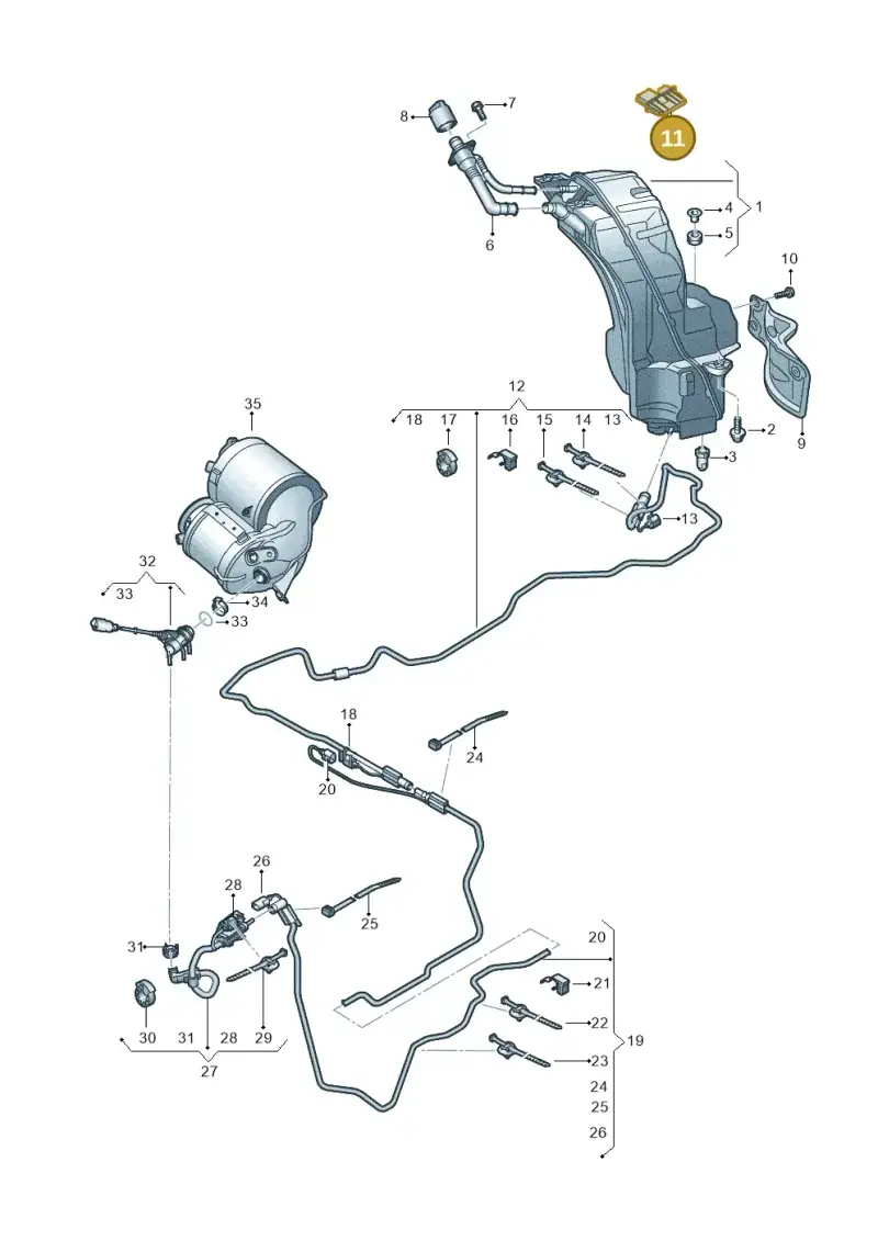 4M0907355E — Volkswagen Touareg (2017-2023) diagram 439253100, position 11