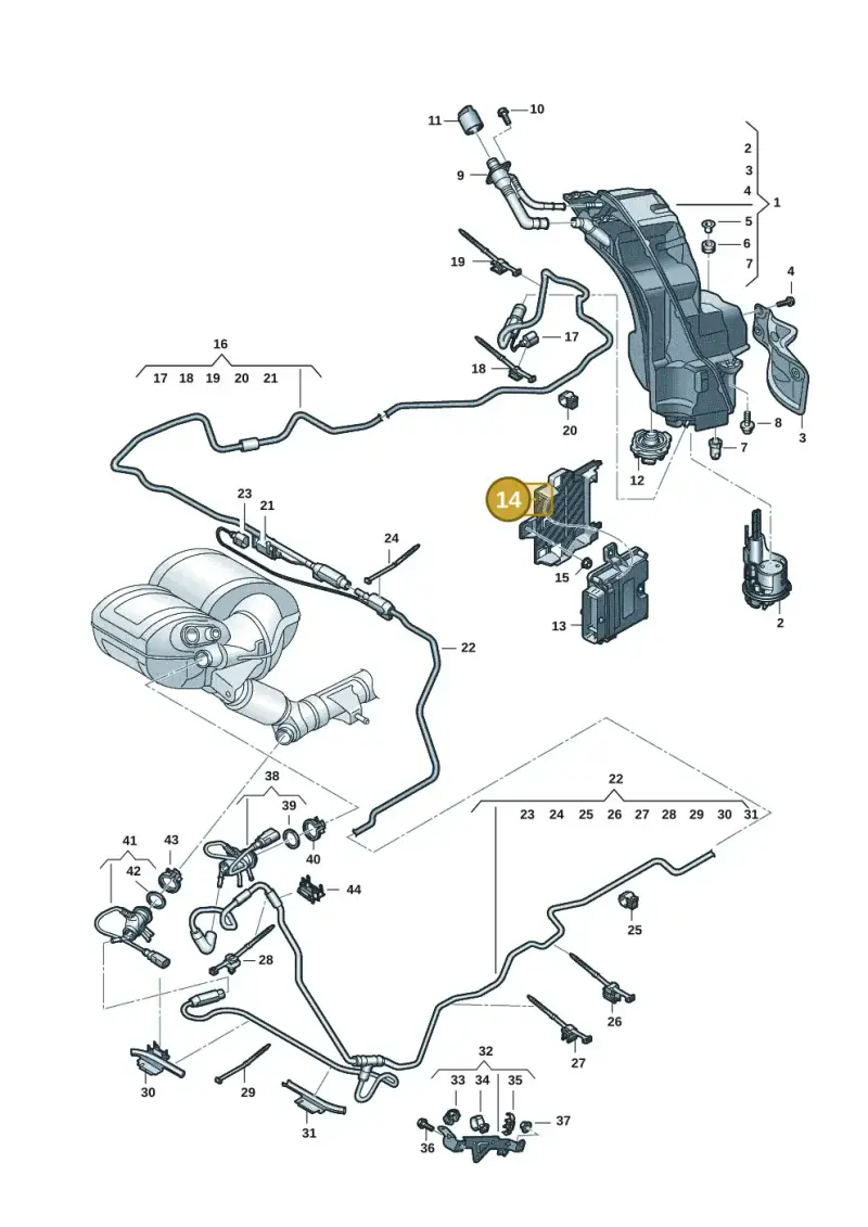 4M0907361 — Volkswagen Touareg (2017-2023) diagram 439253102, position 14
