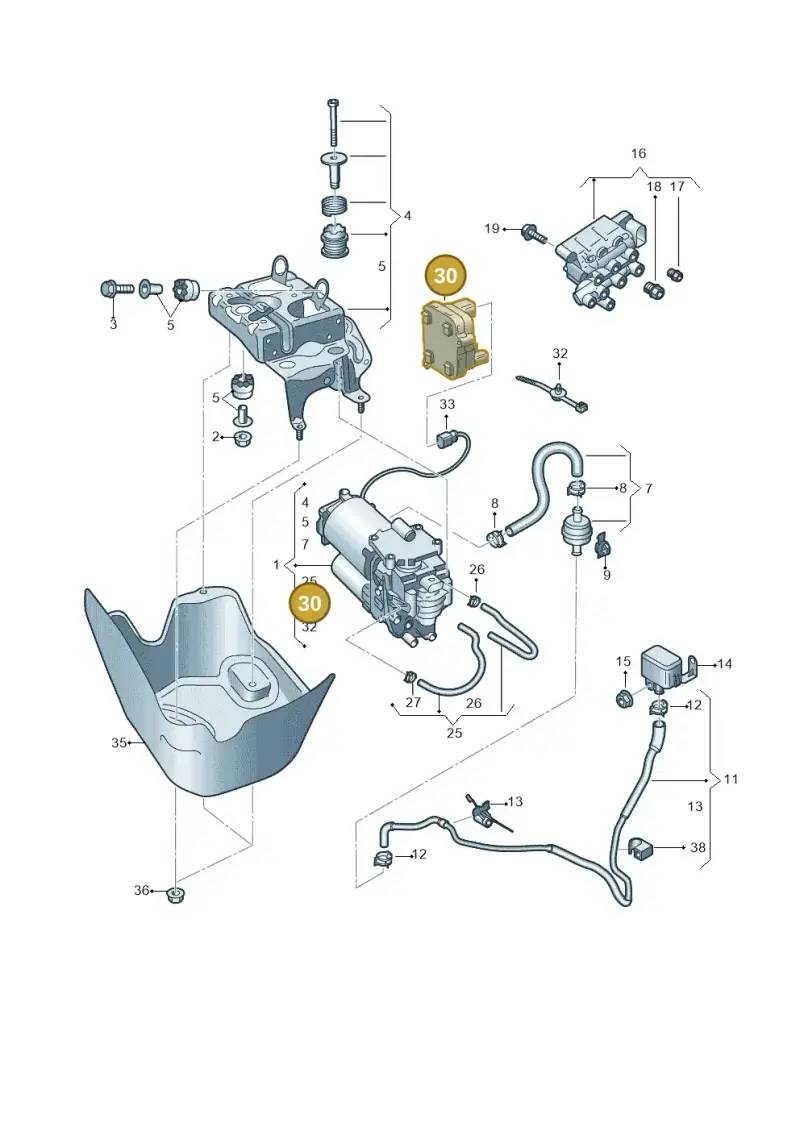 4M0907778 — Volkswagen Touareg (2017-2023) diagram 439616030, position 30