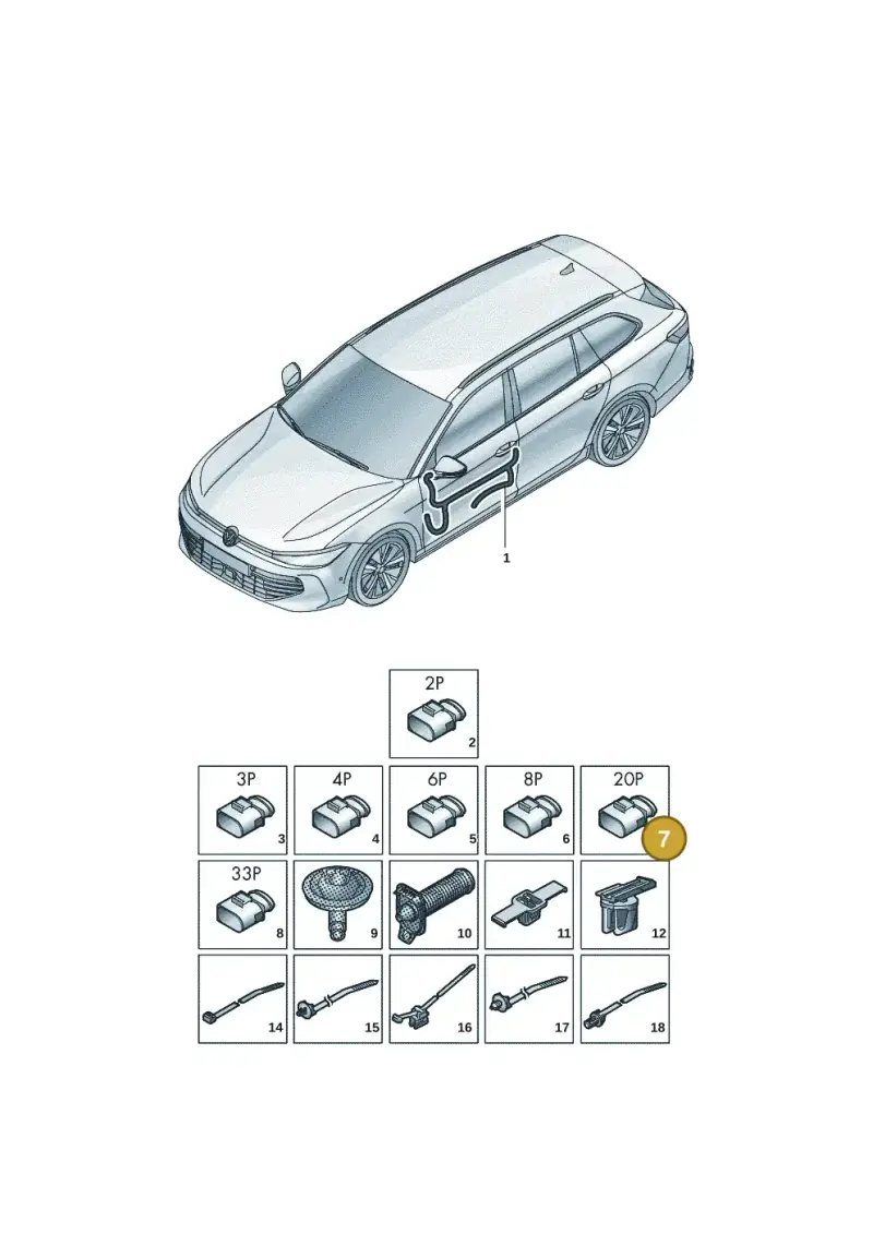 4M0971975 — Volkswagen Passat estate (2023-) diagram 3j0972300, position 7