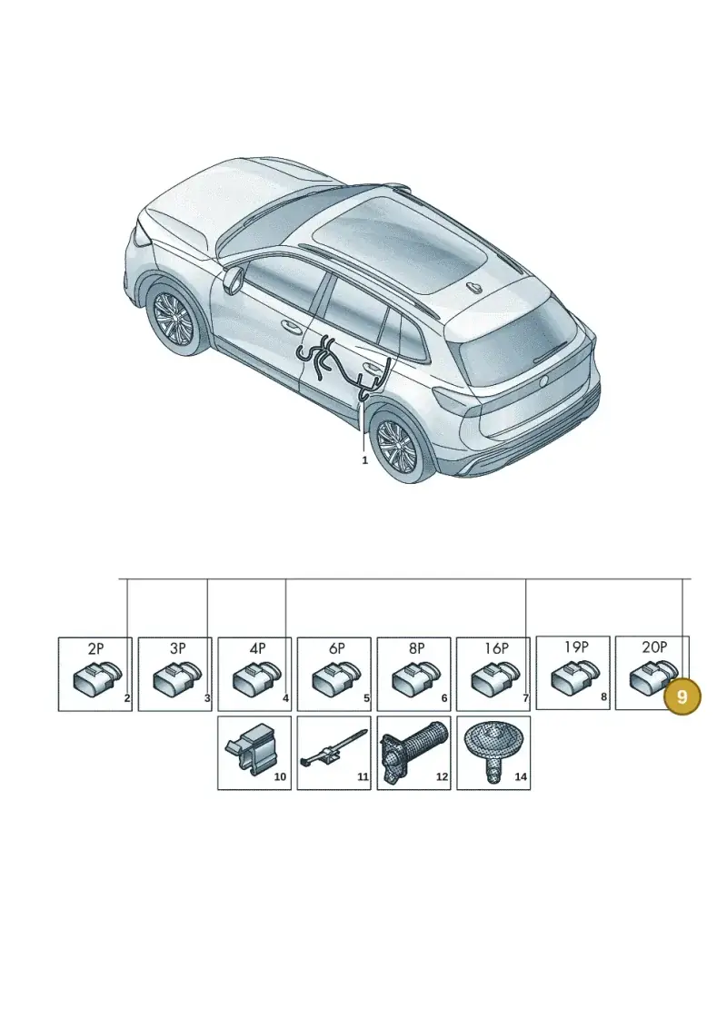 4M0971975 — Volkswagen Tiguan 2.0 (2023-) diagram 57x972340, position 9