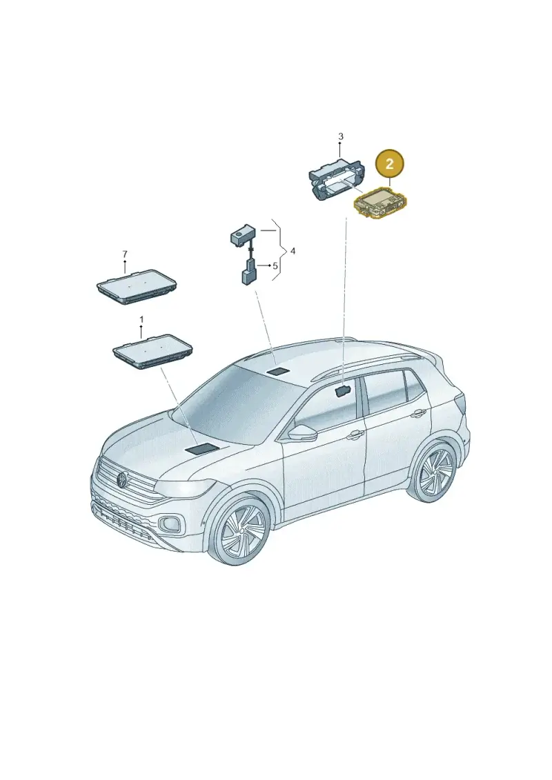 4N0035456 — Volkswagen T-Cross 1,0 (2018-2024) diagram 587035050, position 2