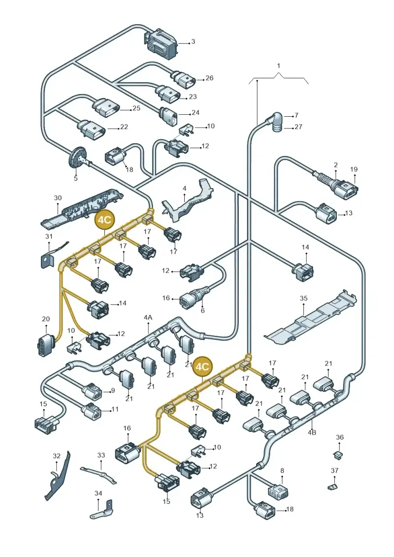 4Z7971824C — Volkswagen Phaeton 4motion (2010-2016) diagram 258971080, position 4C