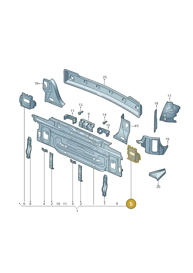 510804749 — Volkswagen Golf Sportsvan 1.6 (2014-2020) diagram 780813000, position 5