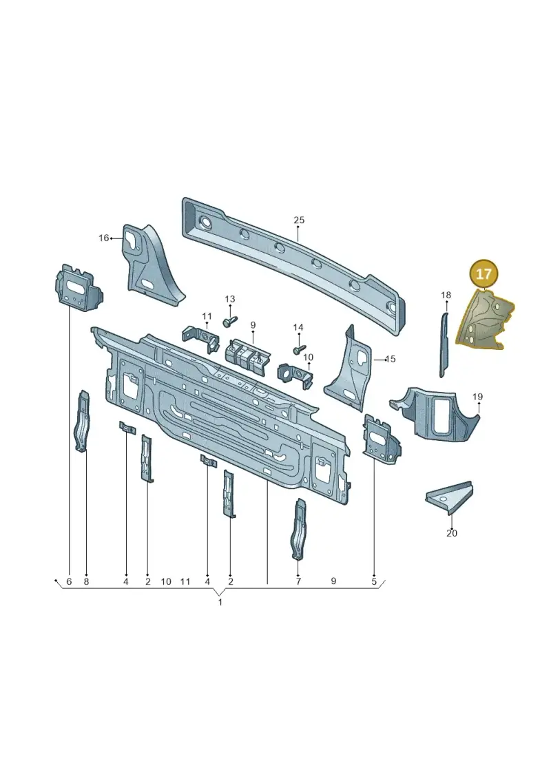 510813327A — Volkswagen Golf Sportsvan (2014-2020) diagram 780813000, position 17