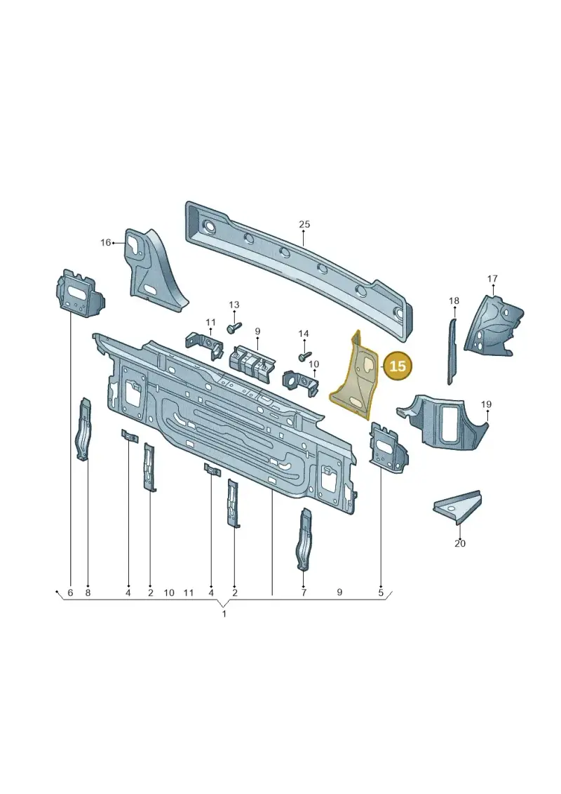 510813331 — Volkswagen Golf Sportsvan 1.6 (2014-2020) diagram 780813000, position 15