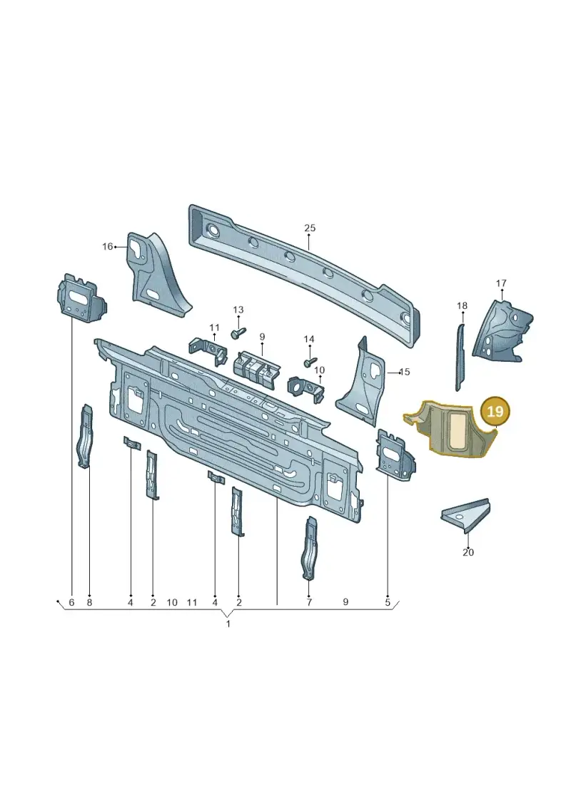 510813392 — Volkswagen Golf Sportsvan 1.6 (2014-2020) diagram 780813000, position 19