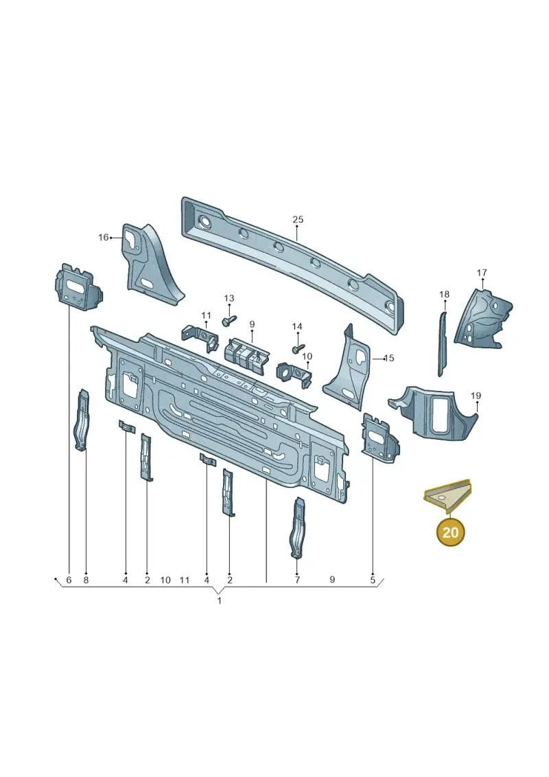 510813394 — Volkswagen Golf Sportsvan 1.6 (2014-2020) diagram 780813000, position 20