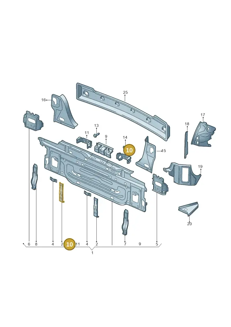510813705 — Volkswagen Golf Sportsvan 1.6 (2014-2020) diagram 780813000, position 10