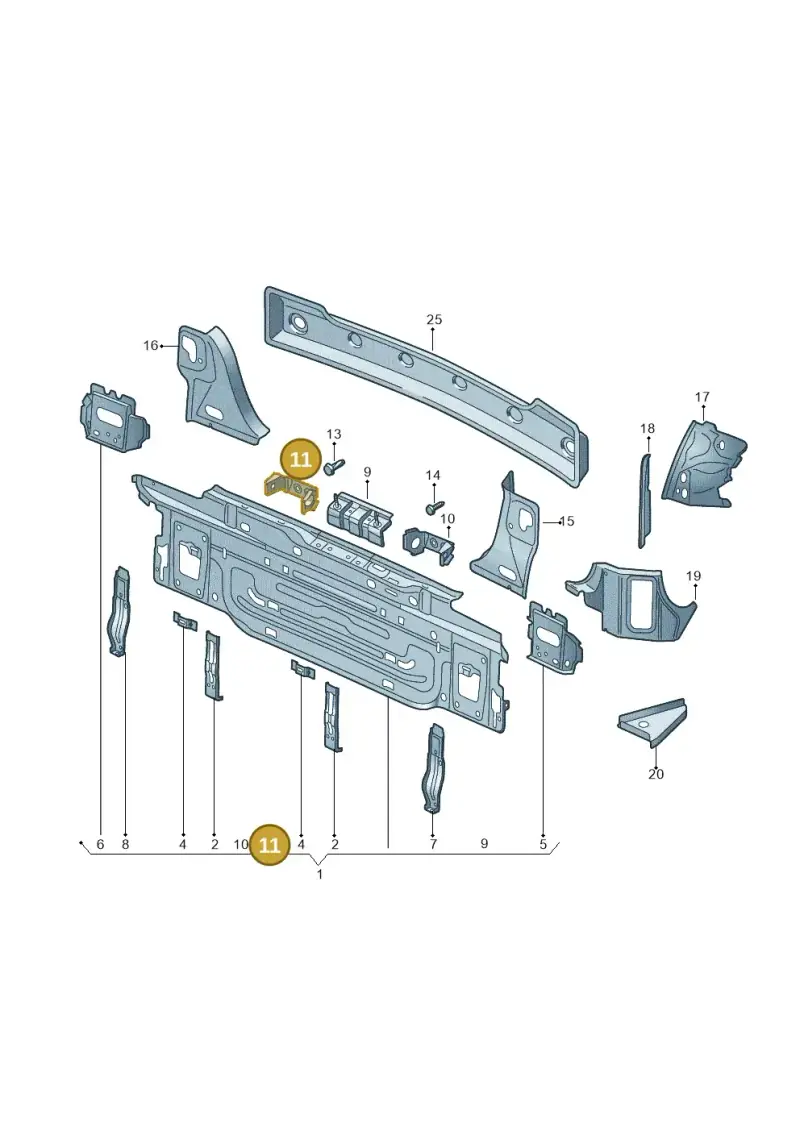 510813706 — Volkswagen Golf Sportsvan 1.6 (2014-2020) diagram 780813000, position 11