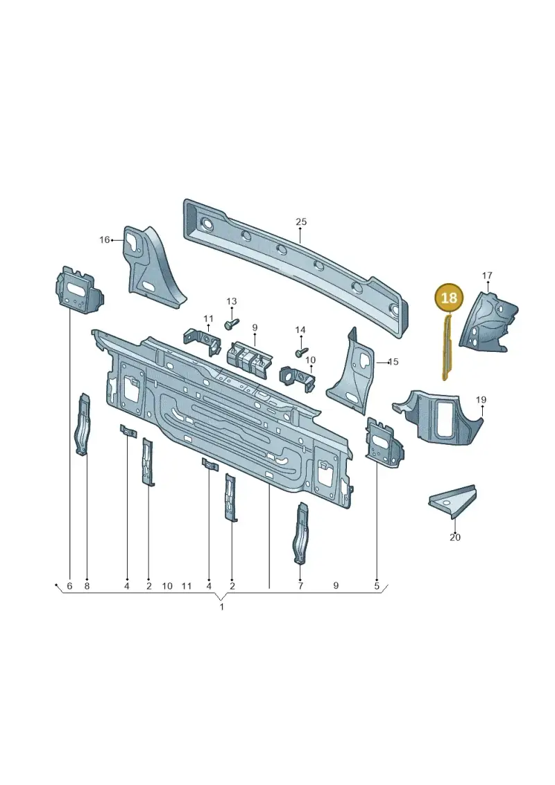 510814305 — Volkswagen Golf Sportsvan 1.6 (2014-2020) diagram 780813000, position 18