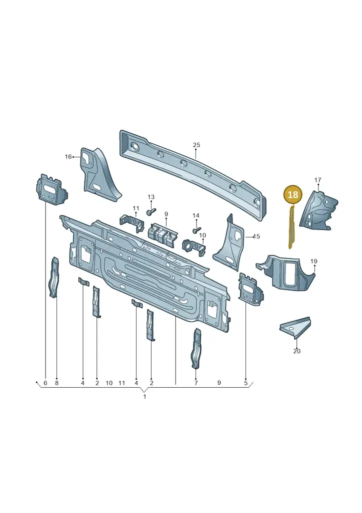 510814306 — Volkswagen Golf Sportsvan 1.6 (2014-2020) diagram 780813000, position 18