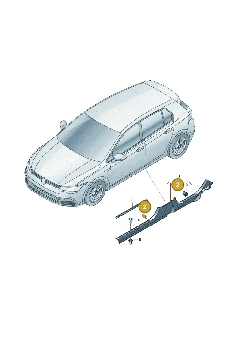 510867276A — Volkswagen Golf 2.0 BlueMotion (2019-2024) diagram 5h0853050, position 2