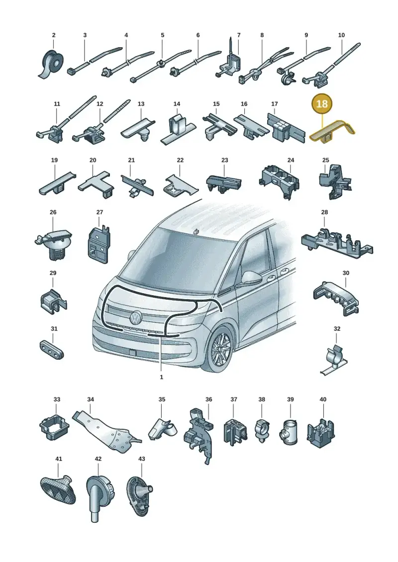 510971848D — Volkswagen Multivan (2021-) diagram 7t0971801, position 18