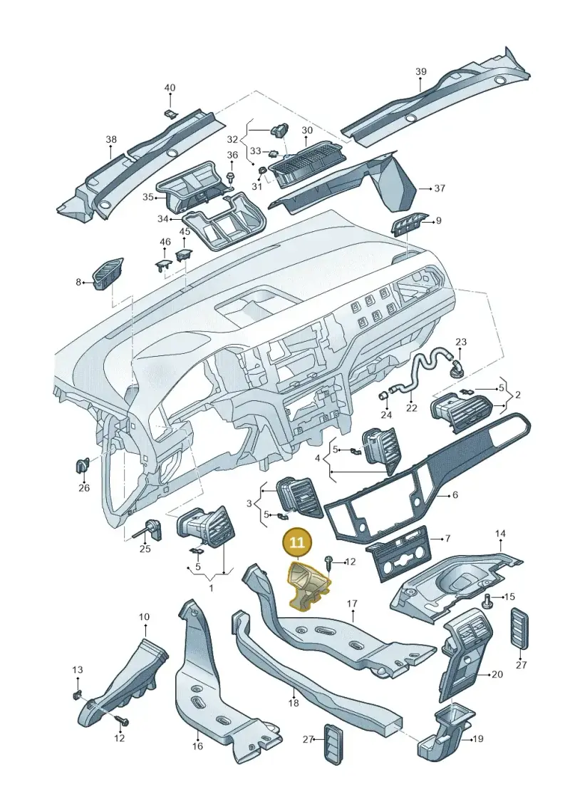 517819152 — Volkswagen Golf Sportsvan 1.6 (2014-2020) diagram 780819300, position 11