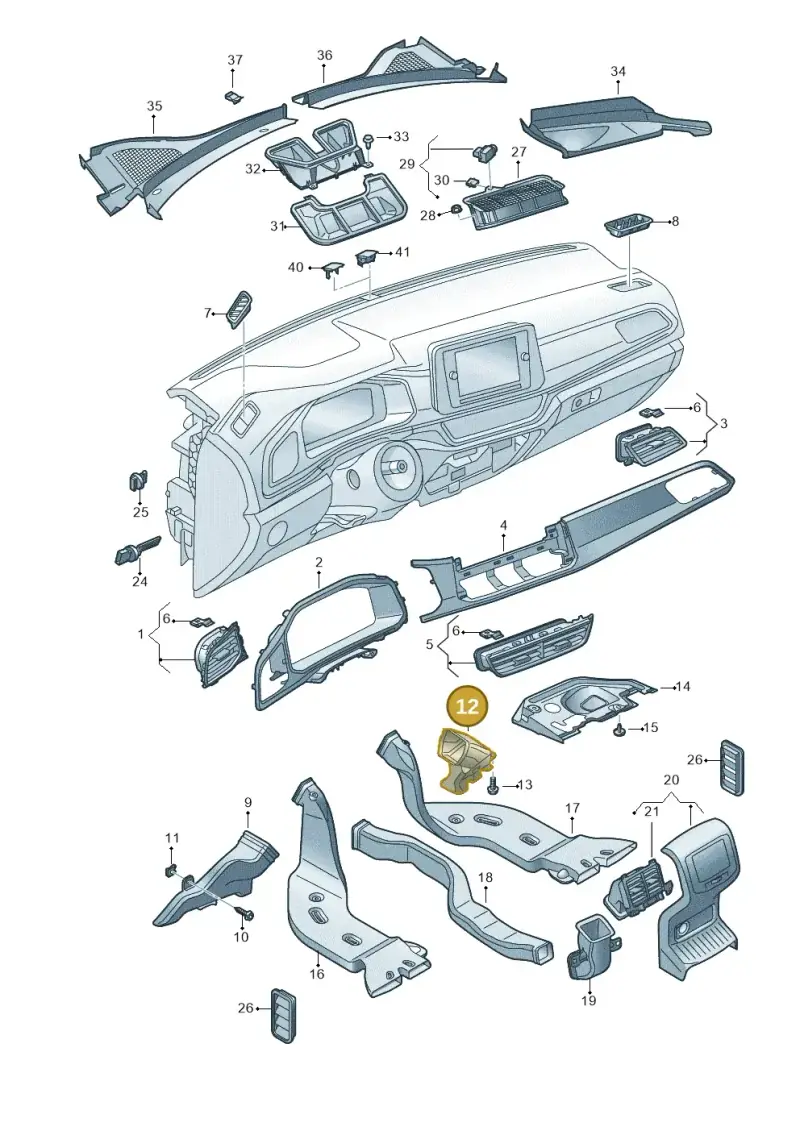 517819152 — Volkswagen T-Roc convertible 1.5 (2019-2024) diagram 813819310, position 12