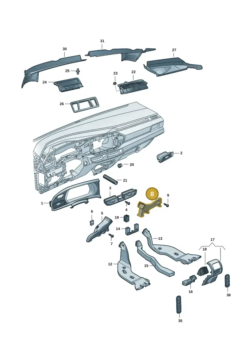 517819152 — Volkswagen Caddy Maxi Kombi (2020-2024) diagram 2ka819300, position 8