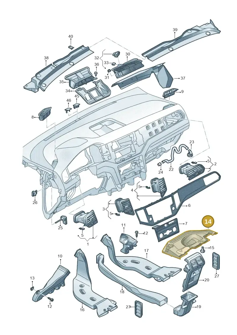 517819593D — Volkswagen Golf Sportsvan 1.6 (2014-2020) diagram 780819300, position 14