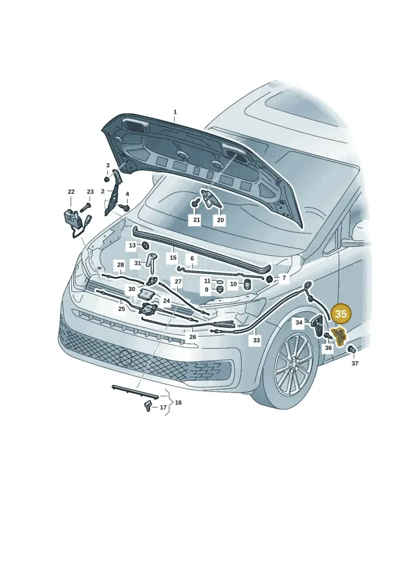 517823633B — Volkswagen Caddy Maxi Kombi (2020-2024) diagram 2ka823000, position 35