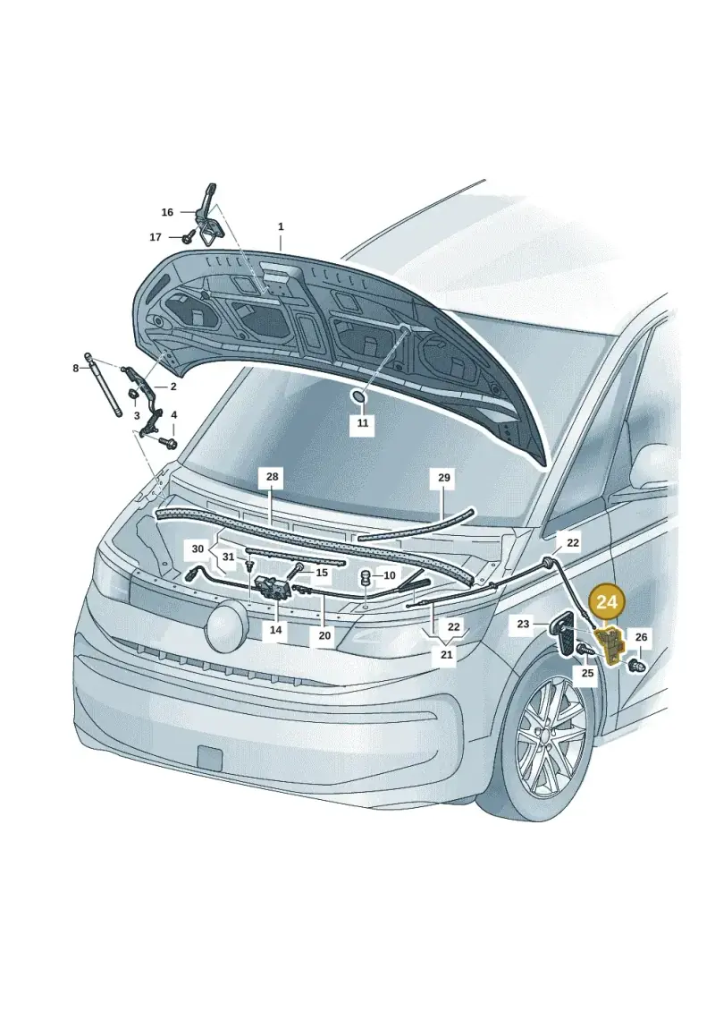517823633B — Volkswagen Multivan (2021-) diagram 7t0823000, position 24