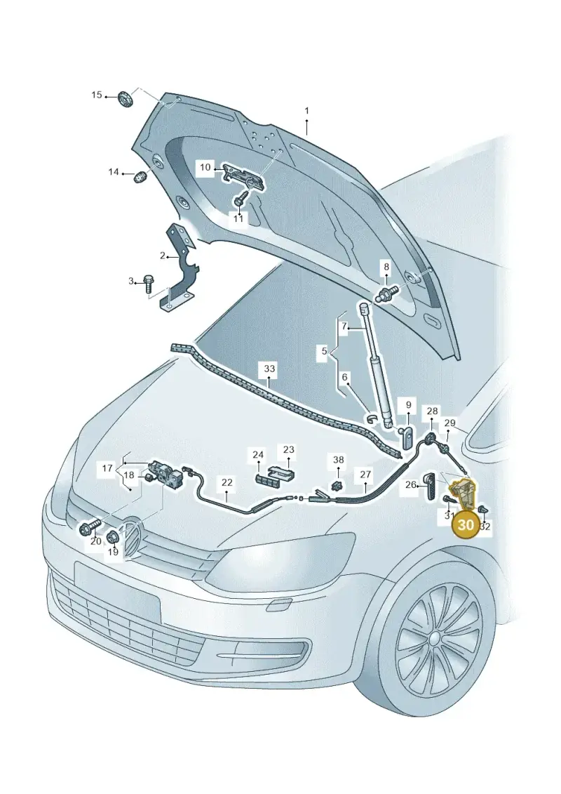 518823633A — Volkswagen Sharan BlueMotion (2015-2022) diagram 863823000, position 30