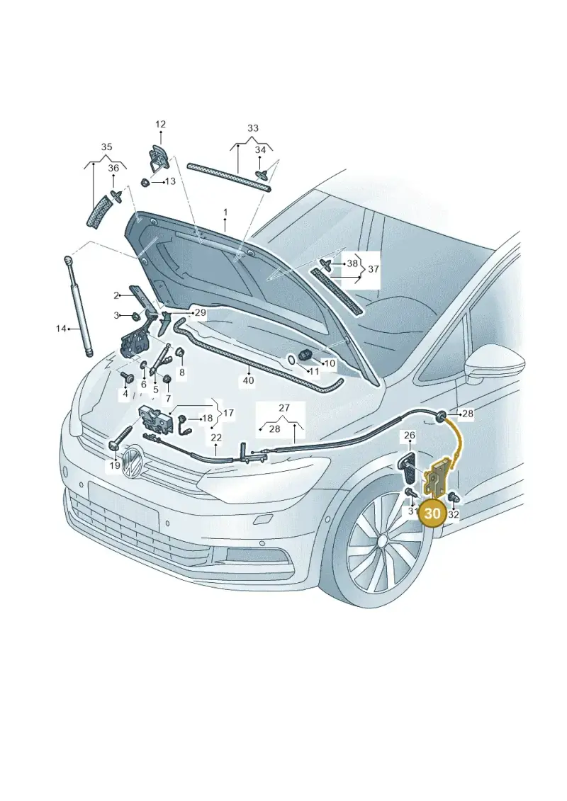 518823633A — Volkswagen Touran 2,0 BlueMotion (2015-2024) diagram 869823000, position 30