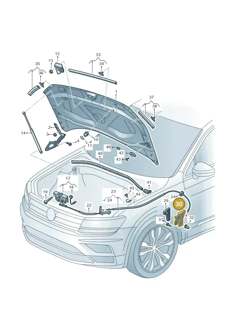 518823633A — Volkswagen Tiguan 2.0 4Motion (2016-2024) diagram 884823010, position 30