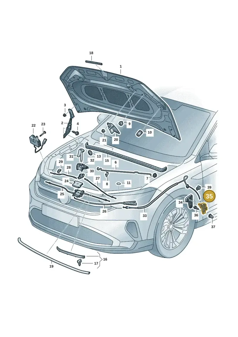 518823633B — Volkswagen Taigo (2021-2024) diagram 2f0823000, position 35