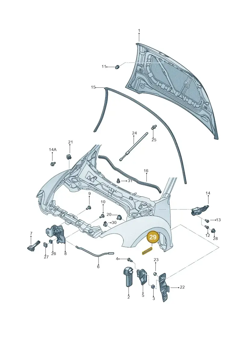 535853879A — Volkswagen New Beetle             06> (2005-) diagram 467823100, position 29