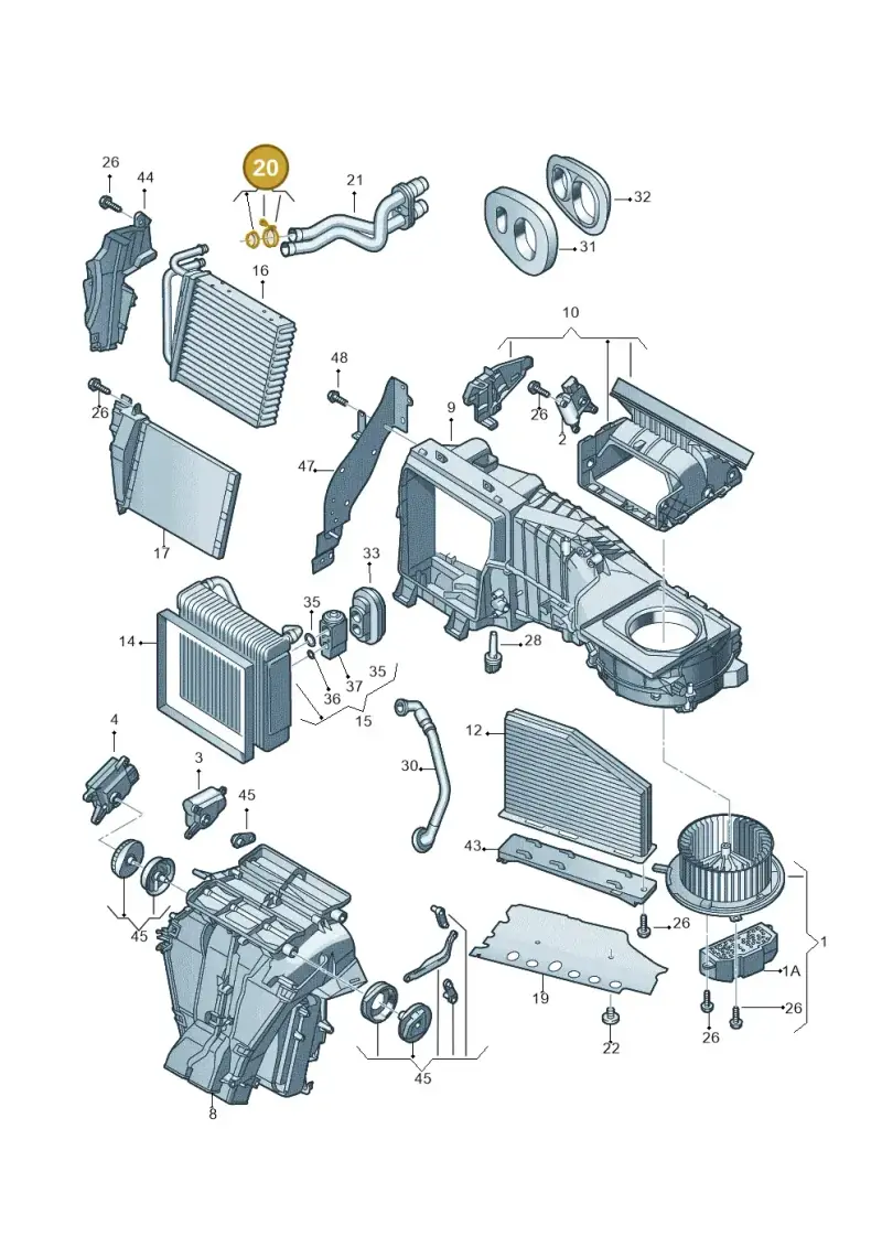 561898380 — Volkswagen New Passat (2015-2022) diagram 691820100, position 20