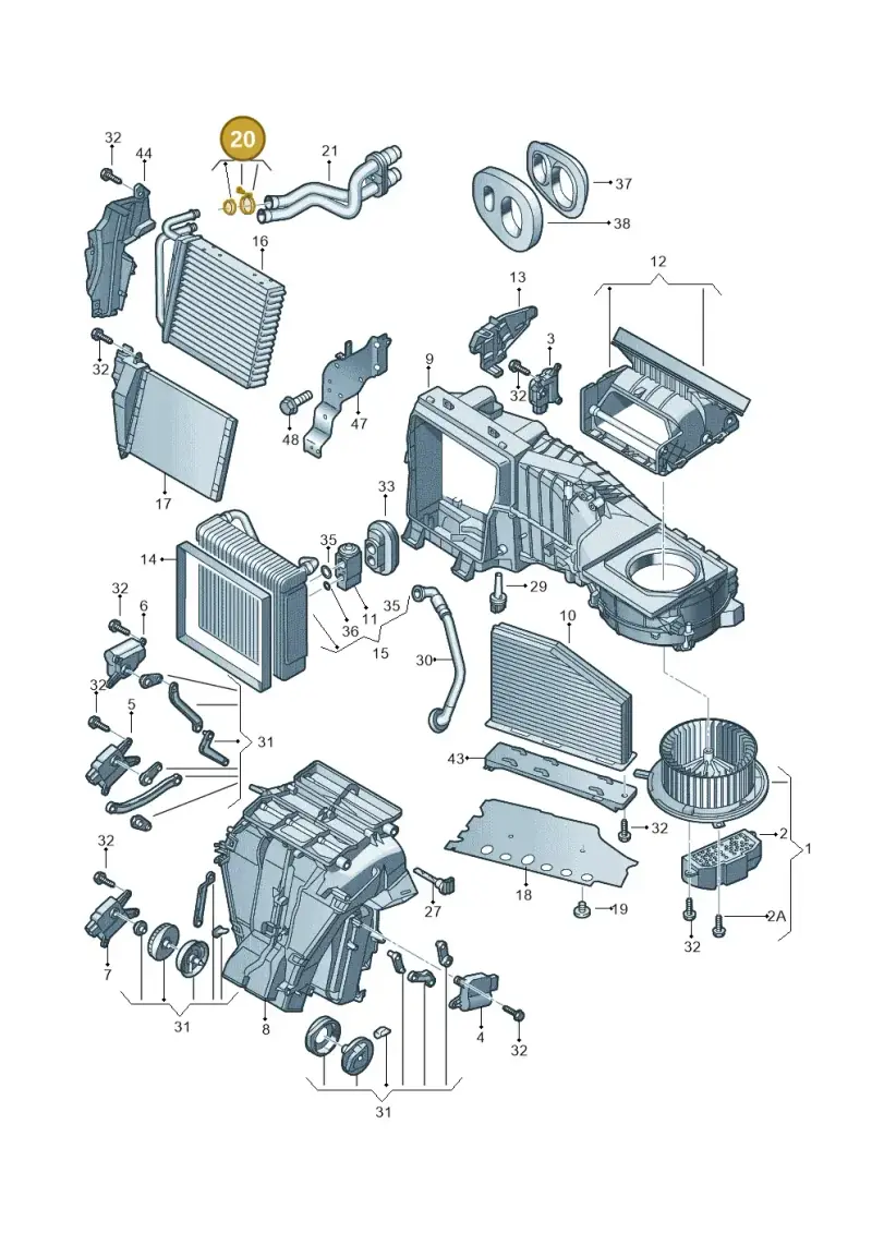 561898380 — Volkswagen Beetle (2016-2019) diagram 691820200, position 20