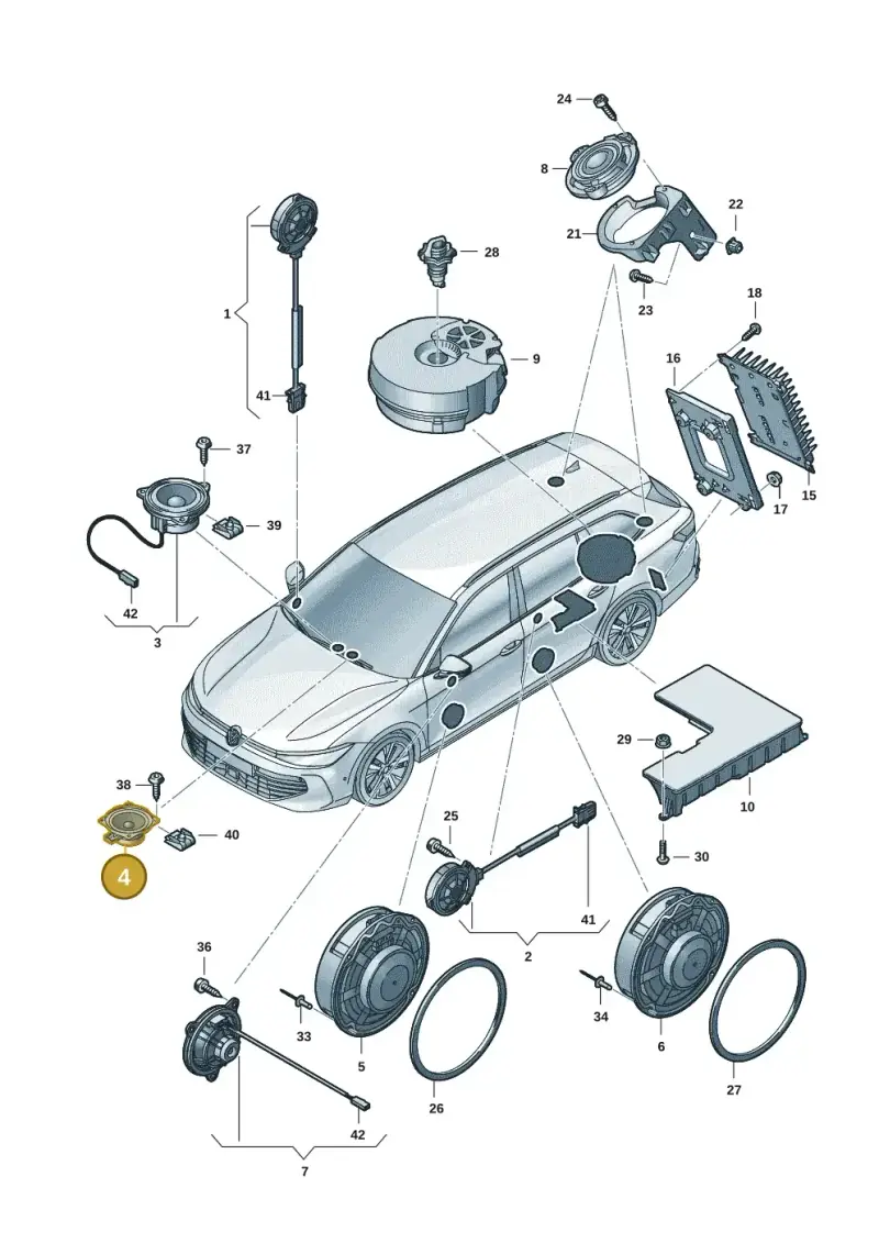 565035411E — Volkswagen Passat estate (2023-) diagram 3j0035350, position 4