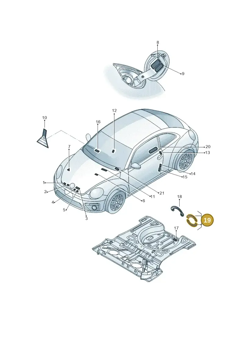 5C0010006A — Volkswagen Beetle (2016-2019) diagram 801010000, position 19