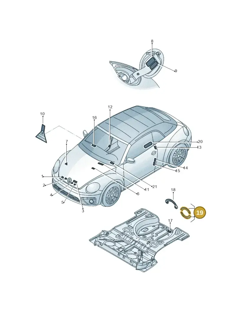 5C0010006A — Volkswagen New beetle cabriolet (2016-2019) diagram 802010000, position 19