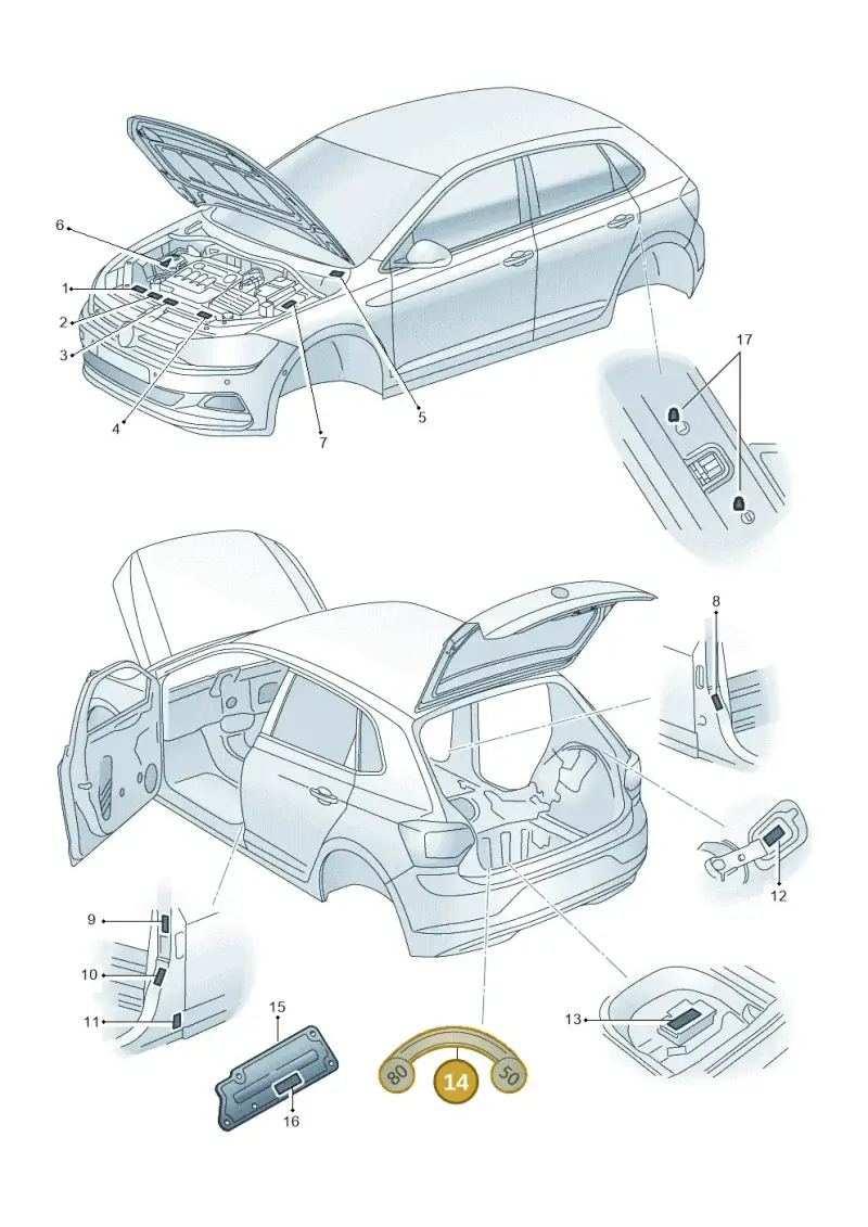 5C0010006A — Volkswagen T-Roc BlueMotion (2017-2024) diagram 837010000, position 14