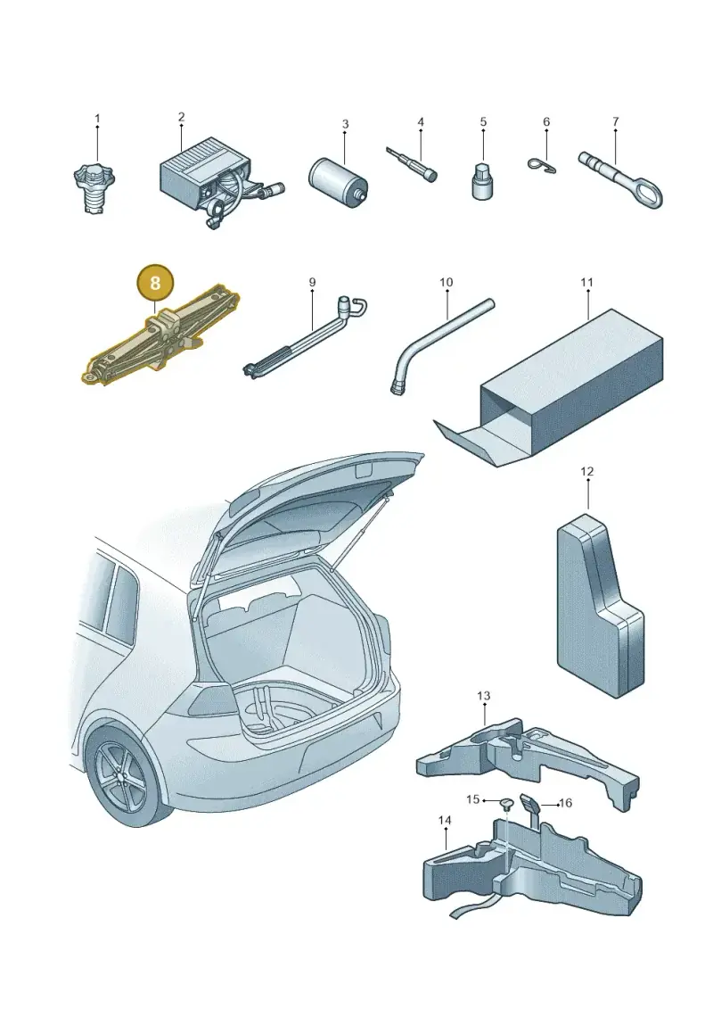 5C0011031B — Volkswagen Golf 1.4 BlueMotion (2014-2017) diagram 746012000, position 8