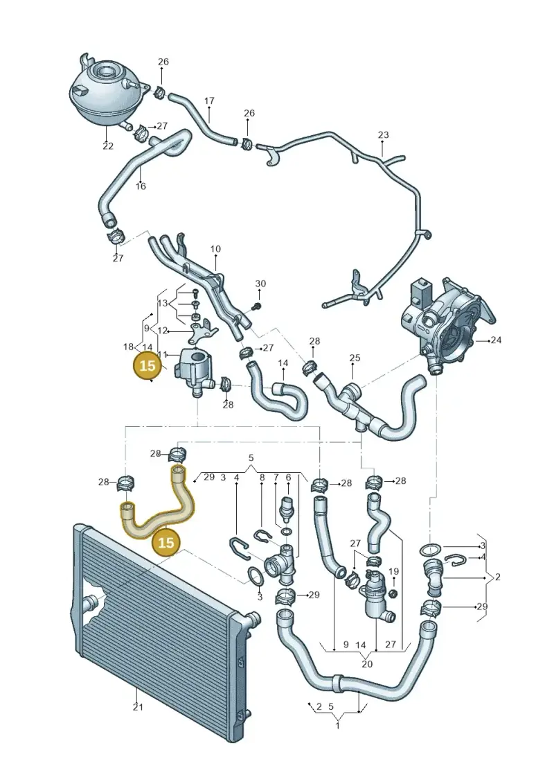 5C0121063G — Volkswagen Jetta (2014-2017) diagram 789121039, position 15