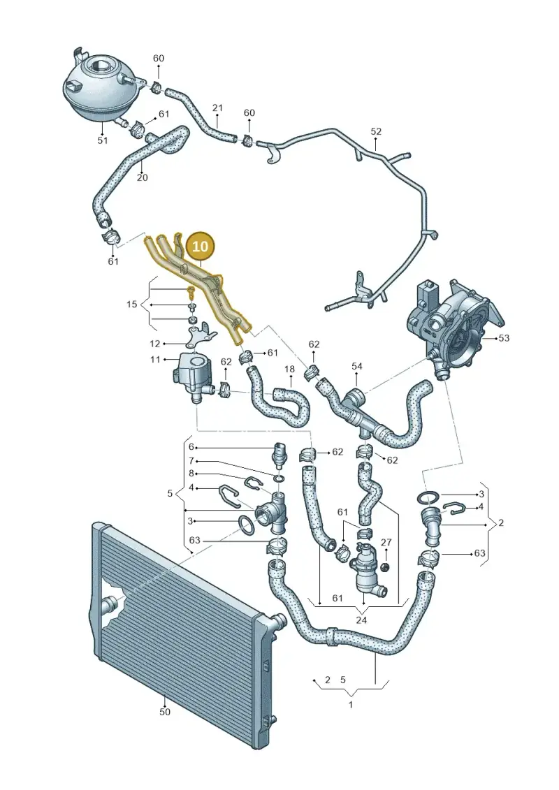 5C0121070J — Volkswagen Beetle (2016-2019) diagram 691121410, position 10